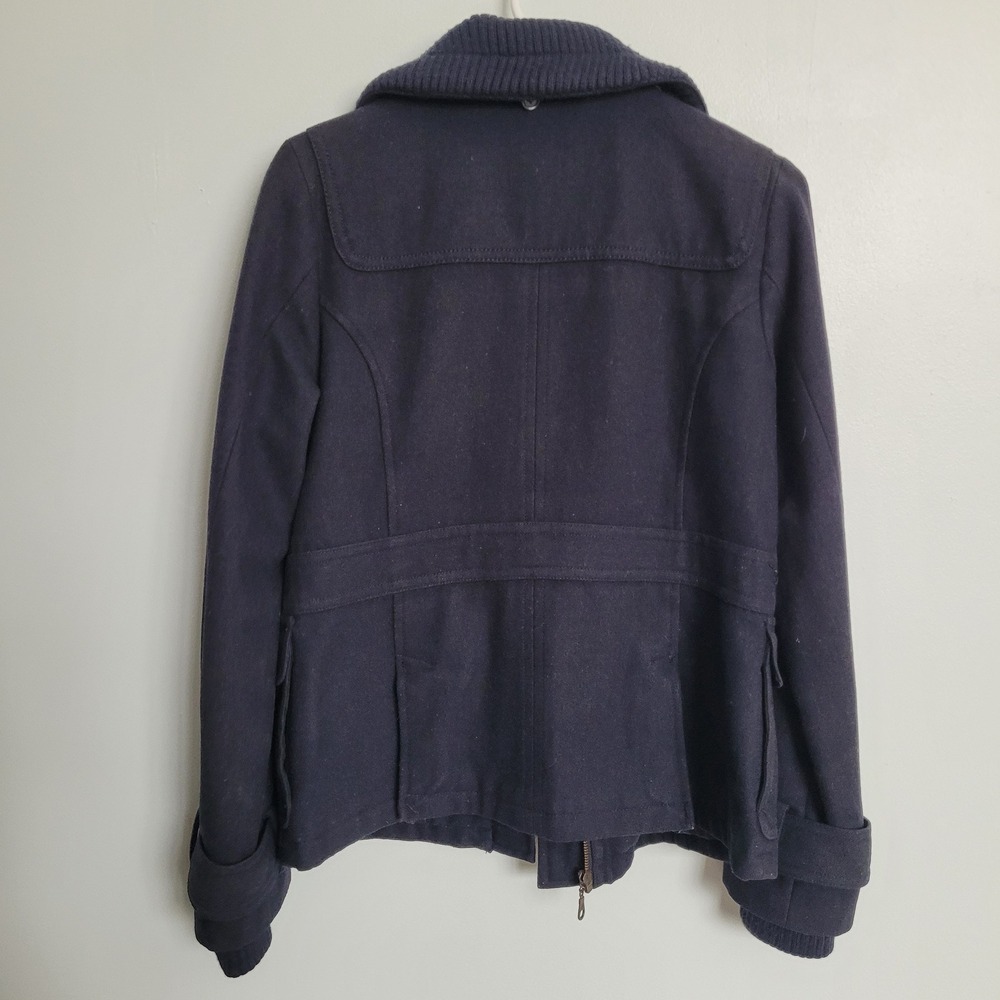 Vintage dELiA*s Women's Navy Blue Toggle Pea Coat M Wool Blend Jacket Y2K Preppy - Picture 2 of 13